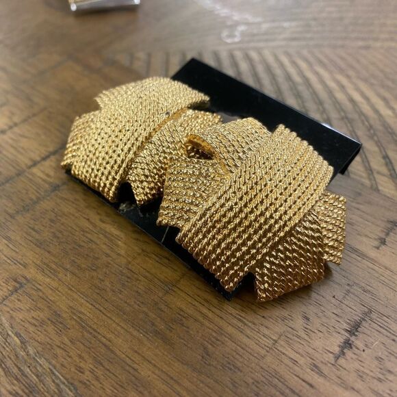 Large Gold Tone Earrings - Picture 2 of 3